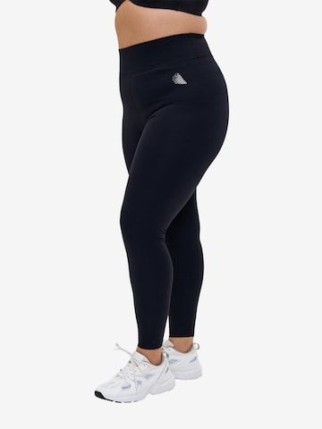 Active by Zizzi Skinny Workout Pants 'ANANNA' in Black: front