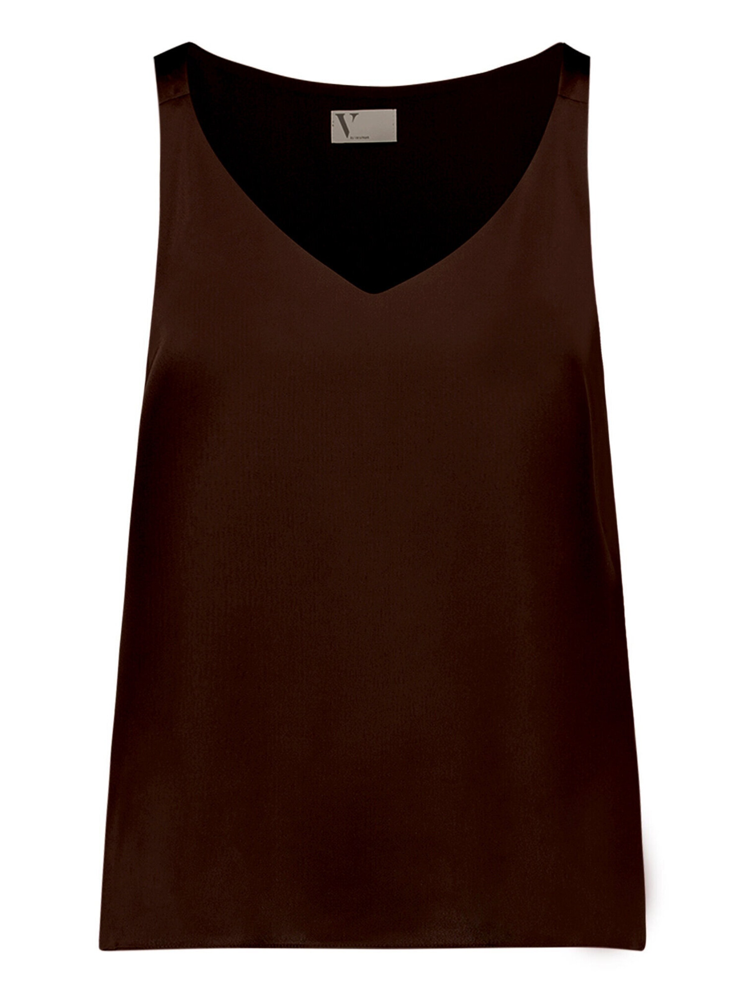 Vera Mont Satin-Bluse mit V-Ausschnitt in XS in bronze, Produktansicht