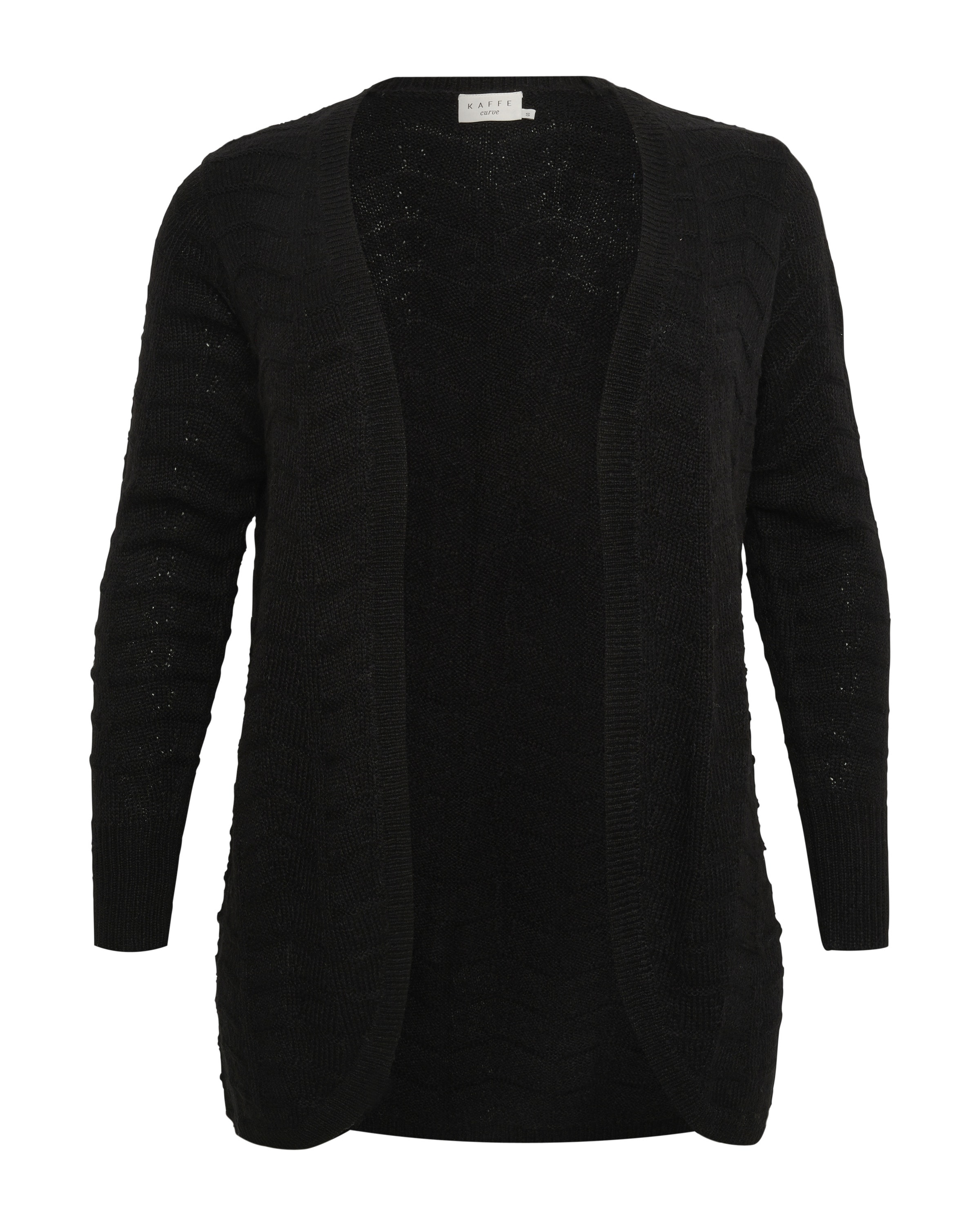 KAFFE CURVE Kardigan 'KC Emana' – černá: přední strana