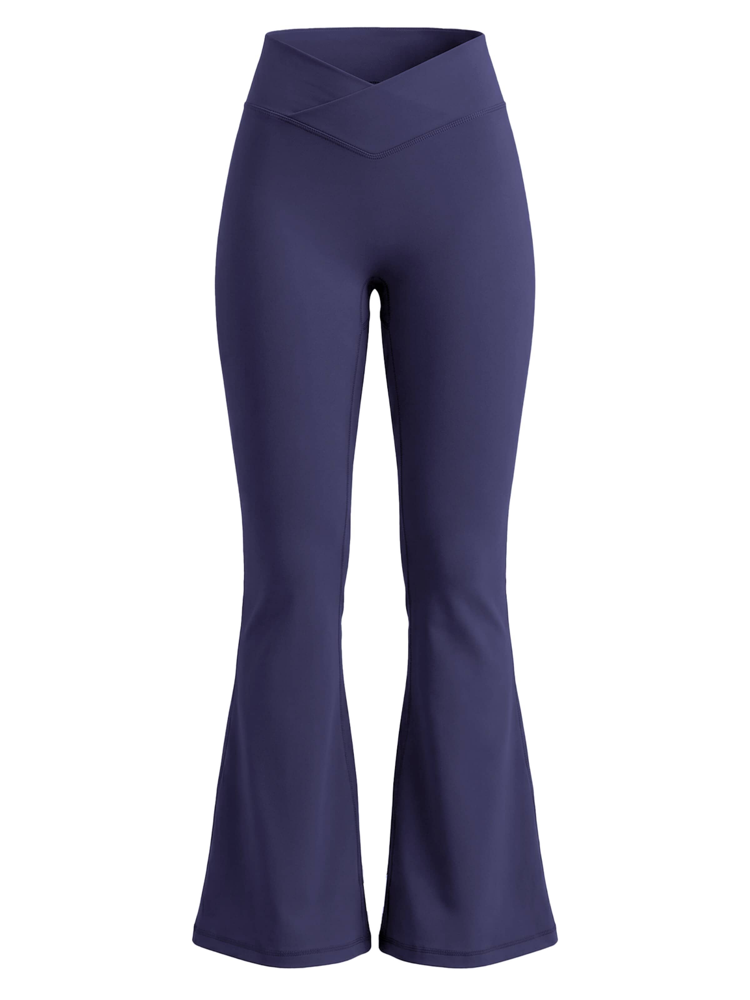 ZAAYO Flared Workout Pants 'Women's High Waisted Flare Yoga Leggings' in Blue: front