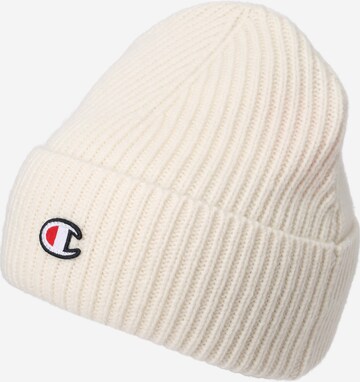 Champion Authentic Athletic Apparel Beanie in White: front