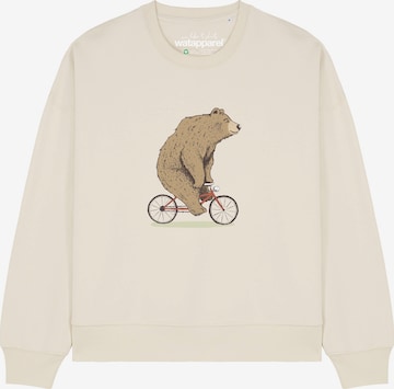 Watapparel Sweatshirt 'Fahrradbär ' in Weiß: Vorderseite