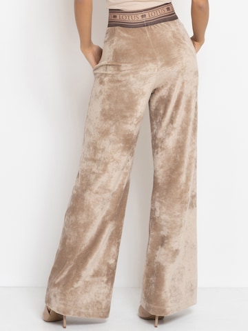 JIORO Wide leg Broek 'ESSENTIALS' in Beige