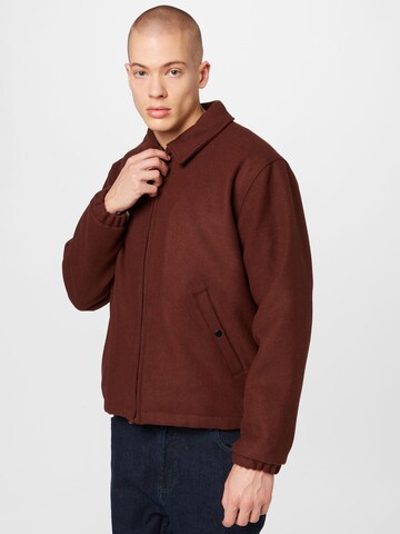 BURTON MENSWEAR LONDON Between-Season Jacket 'Harrington' in Brown: front