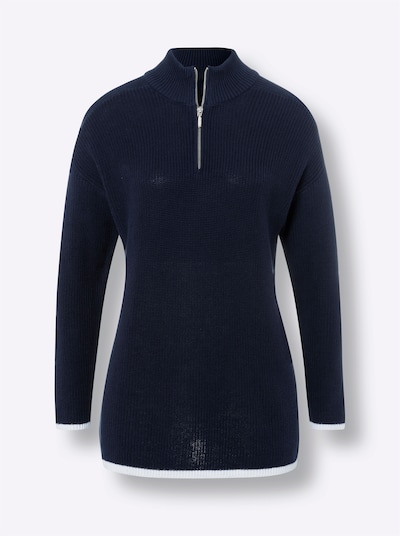 heine Pullover i marin / hvid, Produktvisning