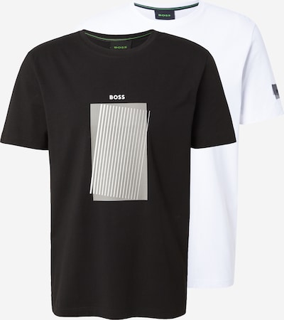 BOSS Majica u siva / crna / bijela, Pregled proizvoda