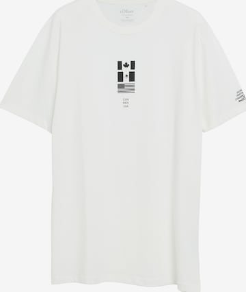T-Shirt s.Oliver Red Label Big & Tall en blanc : devant
