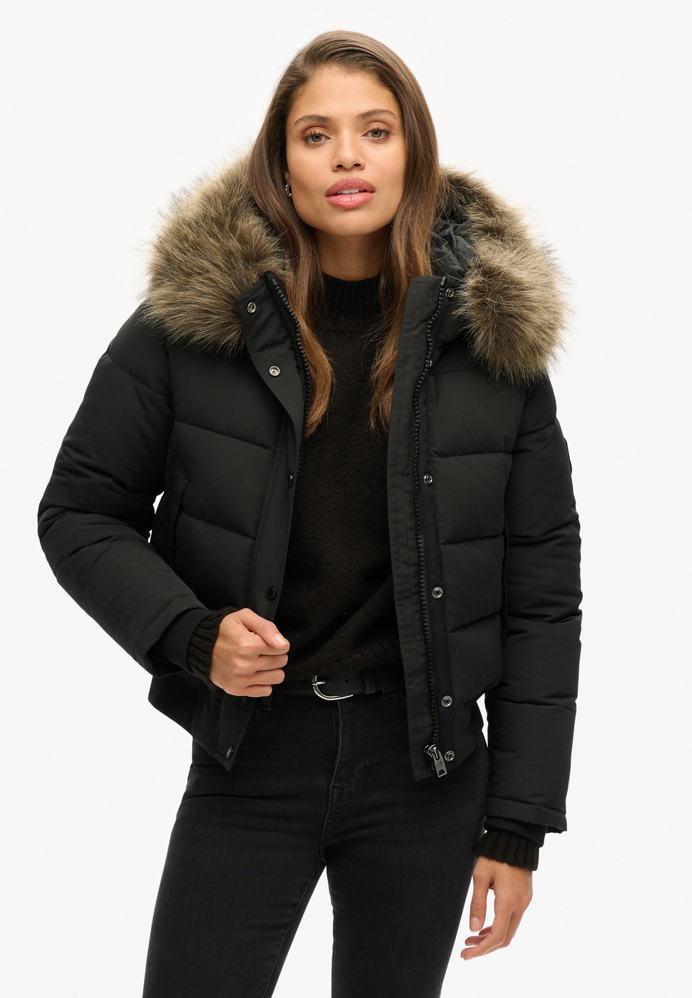 Superdry & Co Winter Jacket 'Everest' in Black: front