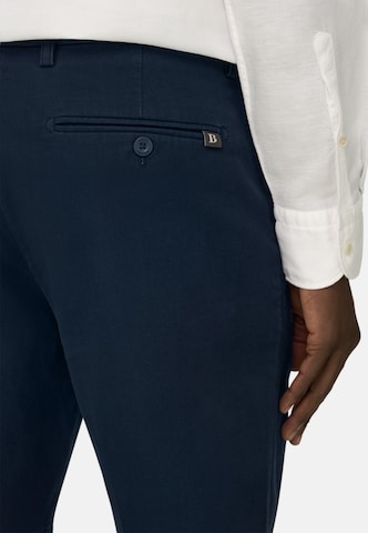 Boggi Milano Slimfit Bandplooibroek 'B.Sustainable' in Blauw