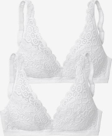 PETITE FLEUR Triangle Bra in White: front