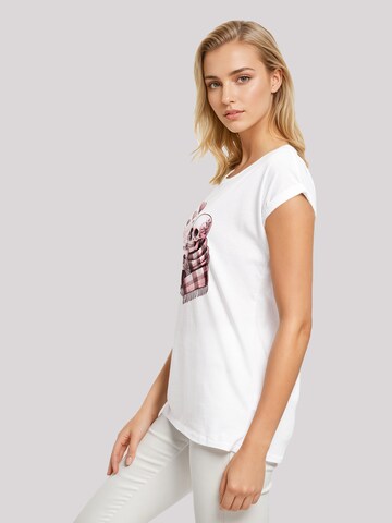T-shirt 'Cozy Winter Skelett' F4NT4STIC en blanc