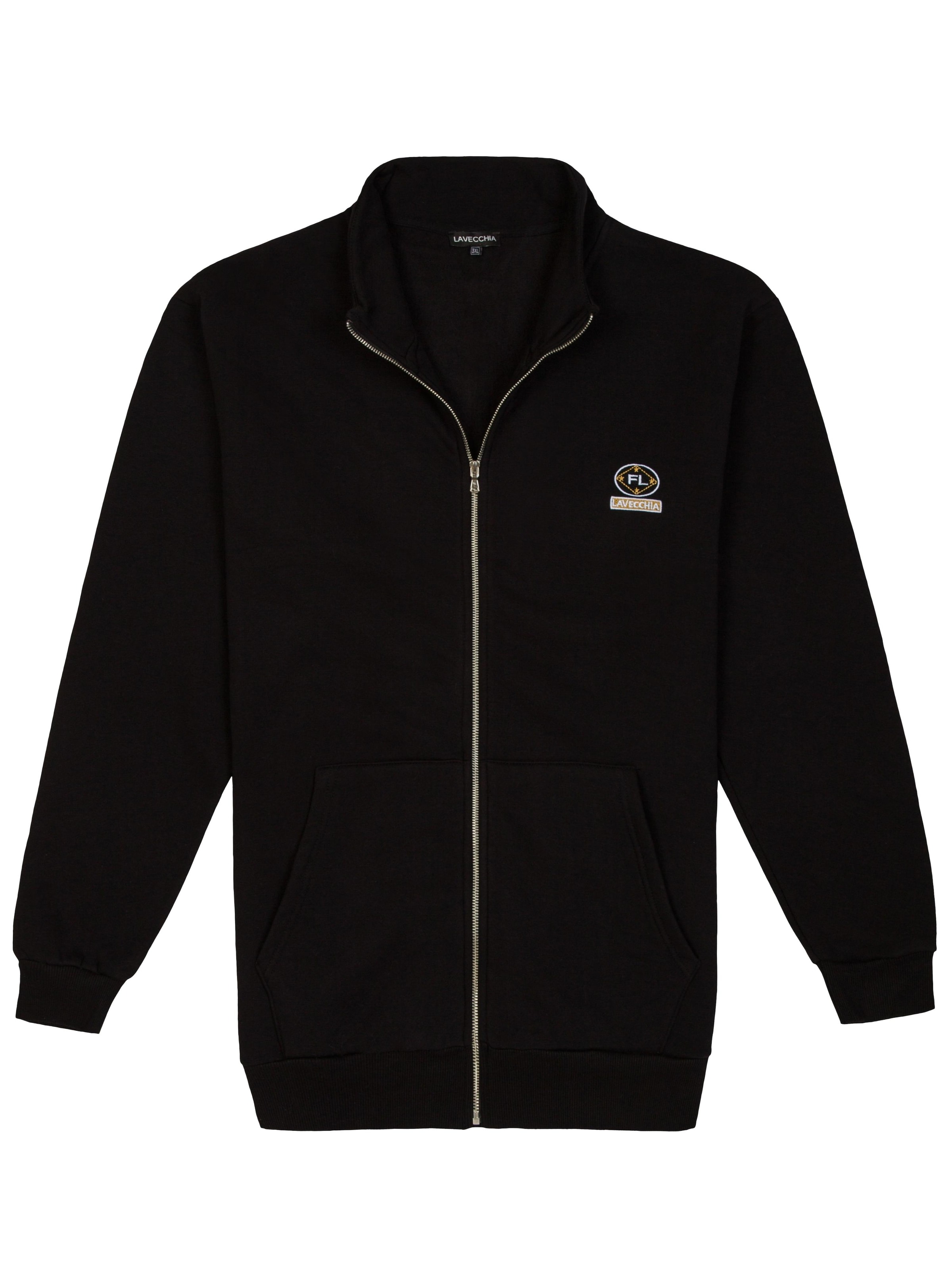 Lavecchia - Sudadera con cremallera 'LV-2027' en negro: frente