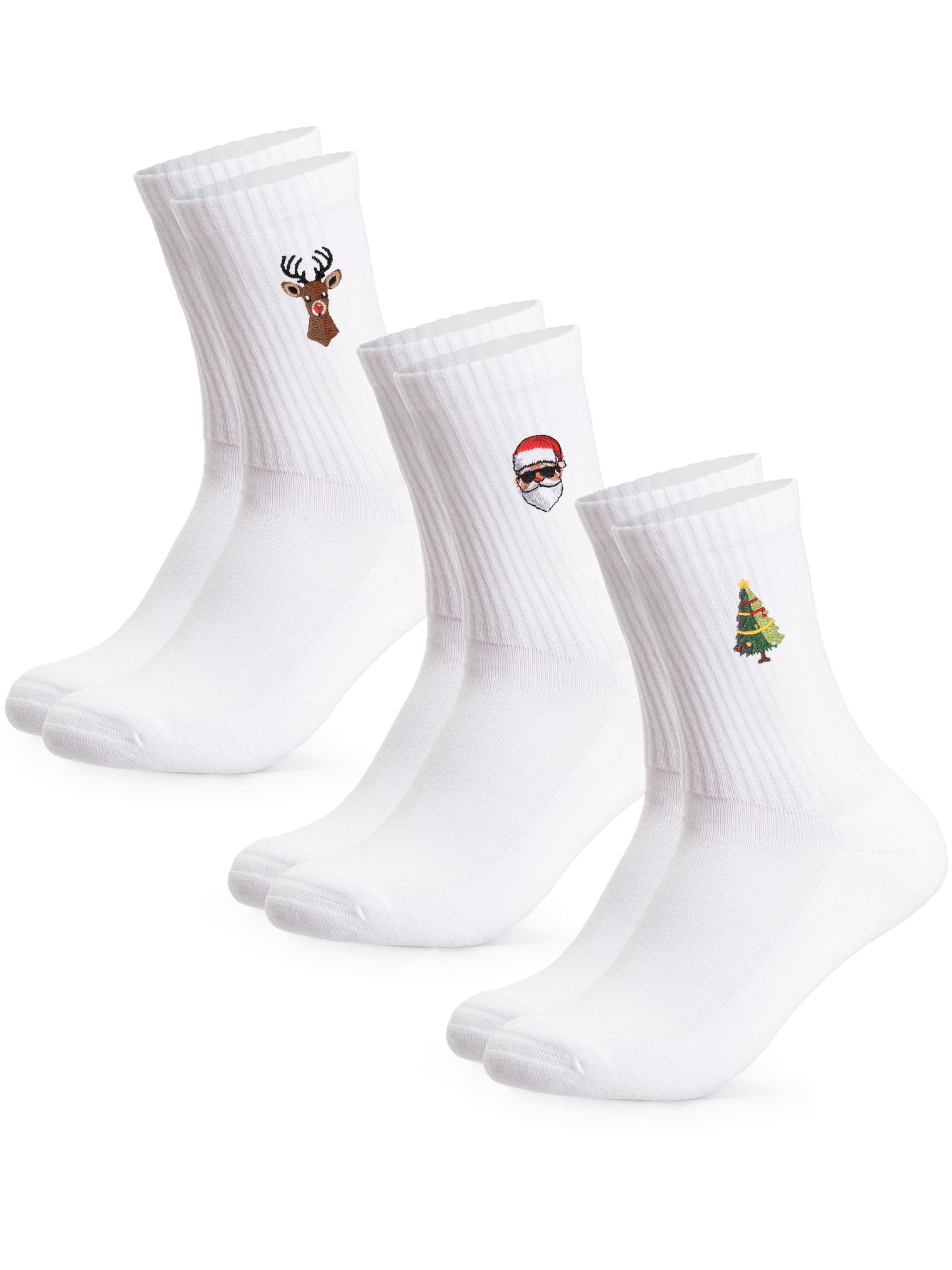 Chaussettes 'Christmas Claus' Occulto en blanc : devant