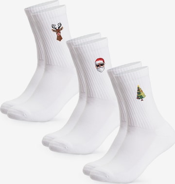 Chaussettes 'Christmas Claus' Occulto en blanc : devant