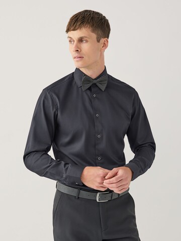 Next Slim fit Button Up Shirt in Black: front