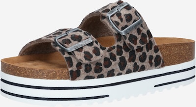 SHEPHERD Zapatos abiertos 'Kattis' en marrón oscuro / marrón moteado / negro, Vista del producto