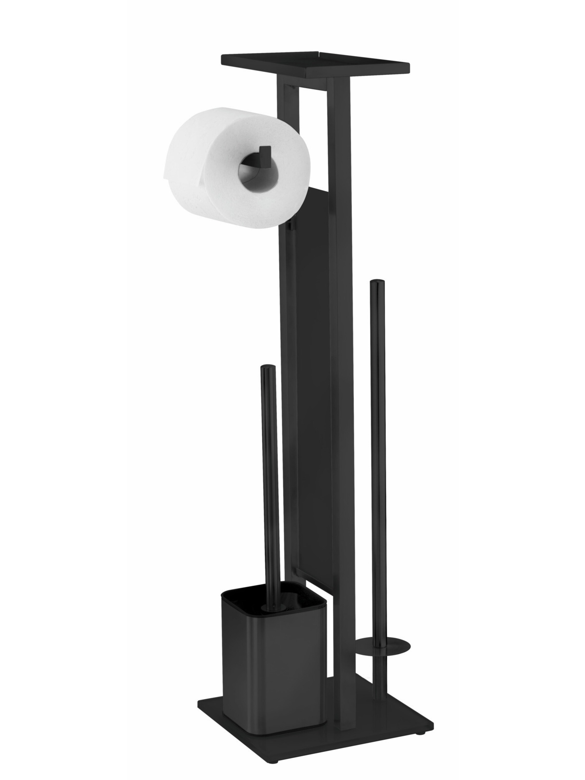 Wenko Stand WC-Garnitur 'Debar' in Schwarz: Vorderseite