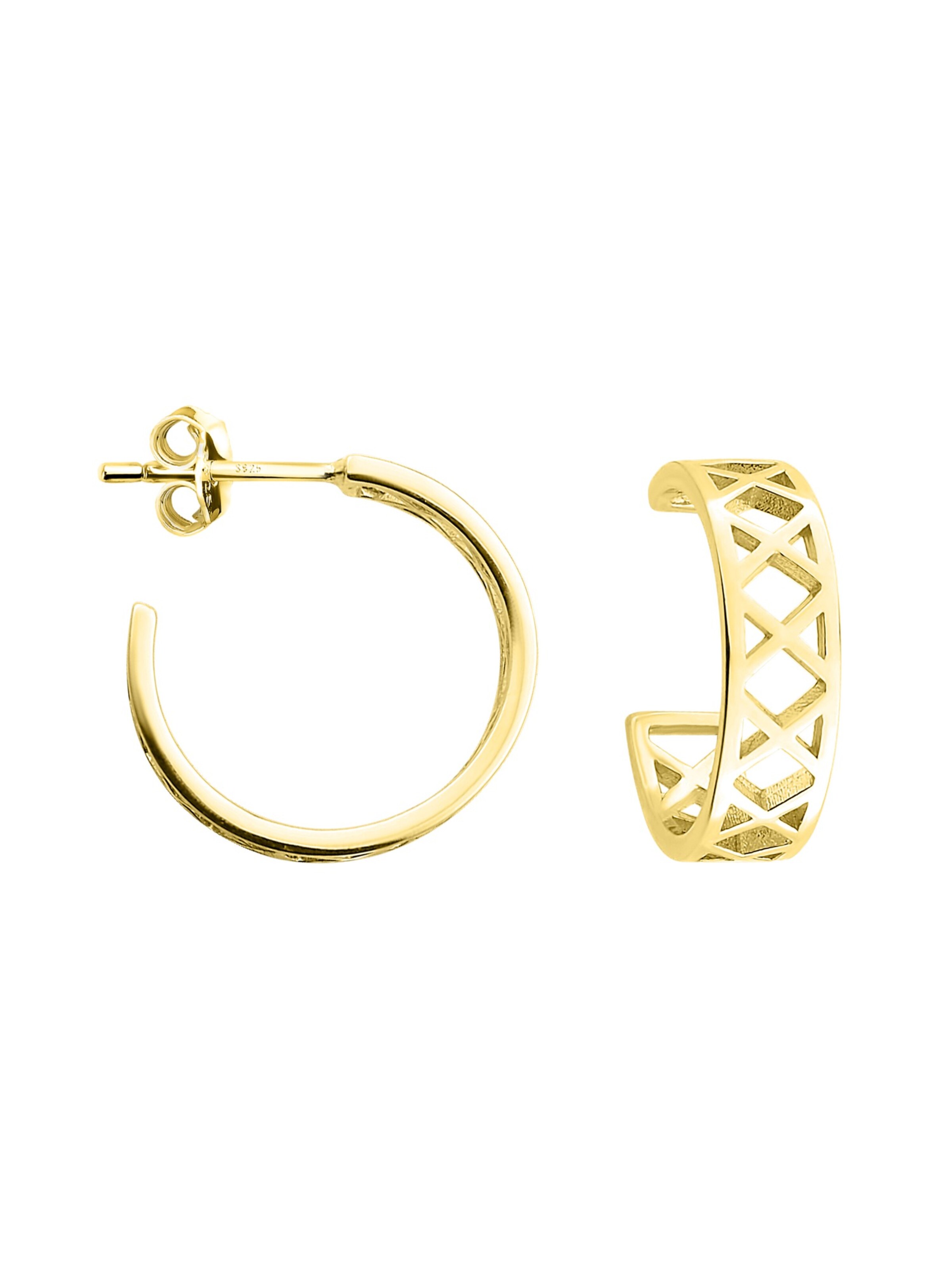 Sofia Milani Ohrringe 'Grid'‌‌‌‌ in Gold: Vorderseite