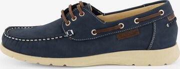 Travelin Mocassins in Blauw: voorkant