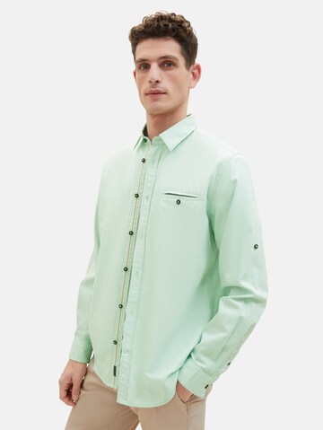 TOM TAILOR Regular fit Button Up Shirt in Green