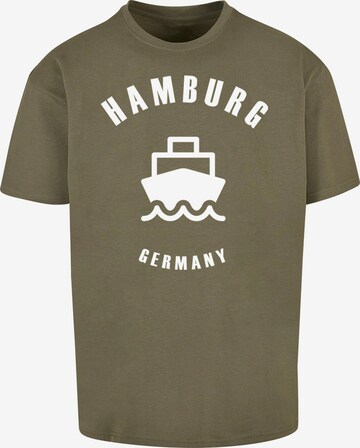 T-Shirt 'Hamburg X' Merchcode en vert : devant