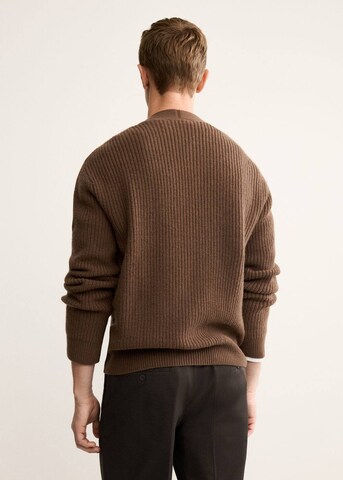 MANGO MAN Strickjacke 'Milano' in Braun
