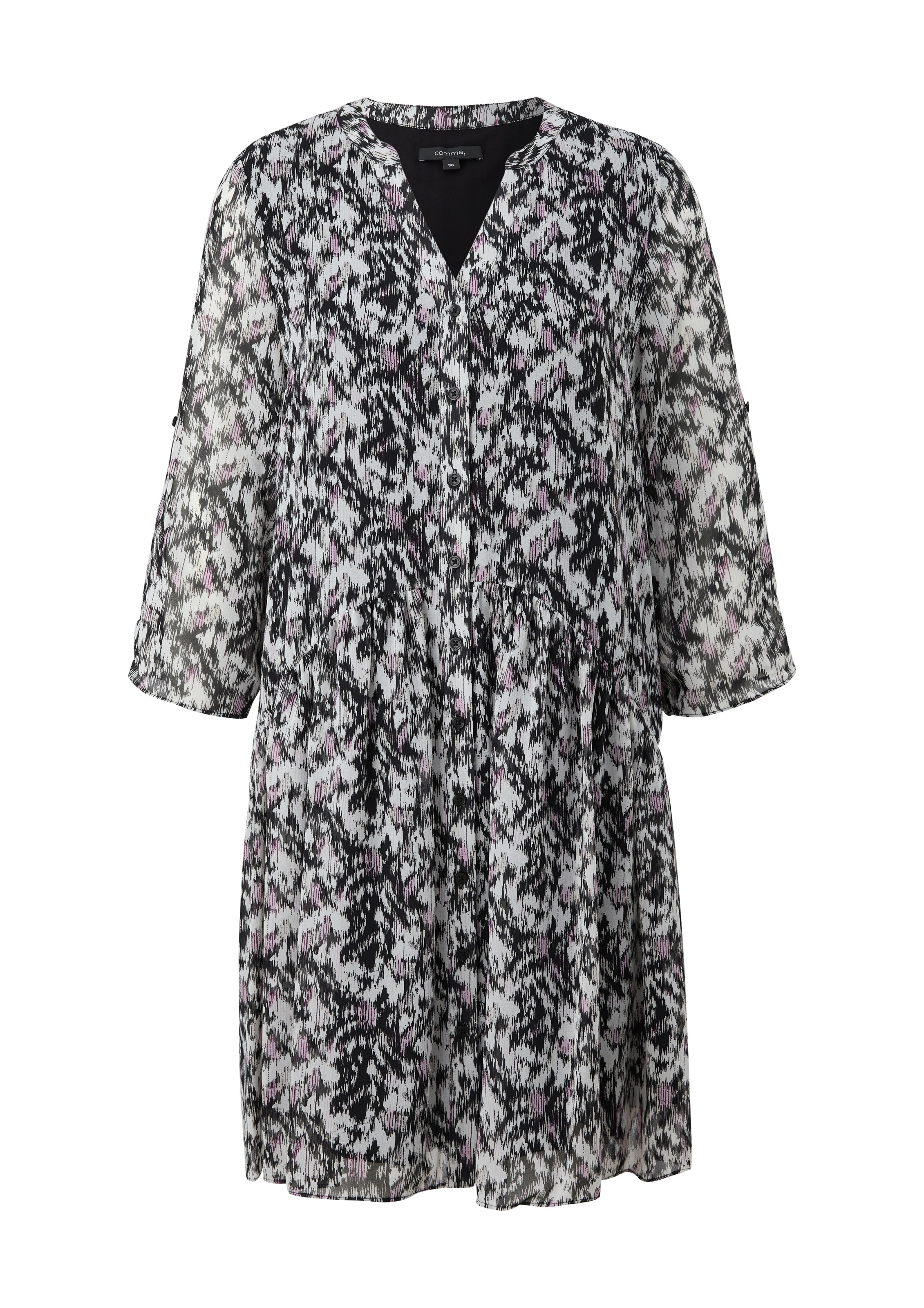 Robe-chemise COMMA en noir : devant