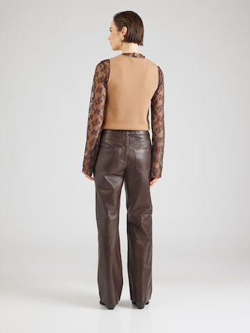 VILA ROUGE EDIT Wide leg Trousers 'ROUCAMDEN' in Brown