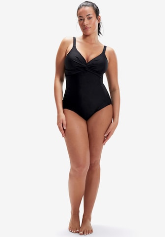 SPEEDO Bustier Badeanzug in Schwarz