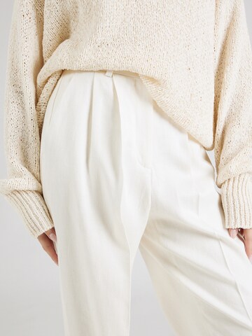 BOSS Tapered Pleat-Front Pants 'Tefike' in White