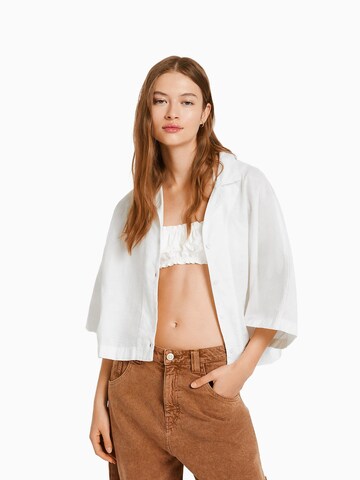 Chemisier Bershka en blanc : devant