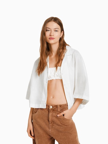 Bershka Blouse in Wit: voorkant