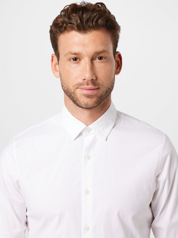 Abercrombie & Fitch Slim Fit Hemd 'POPLIN' in Weiß