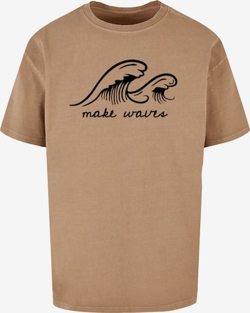 Merchcode T-Shirt 'Summer - Make waves' in Beige: predná strana