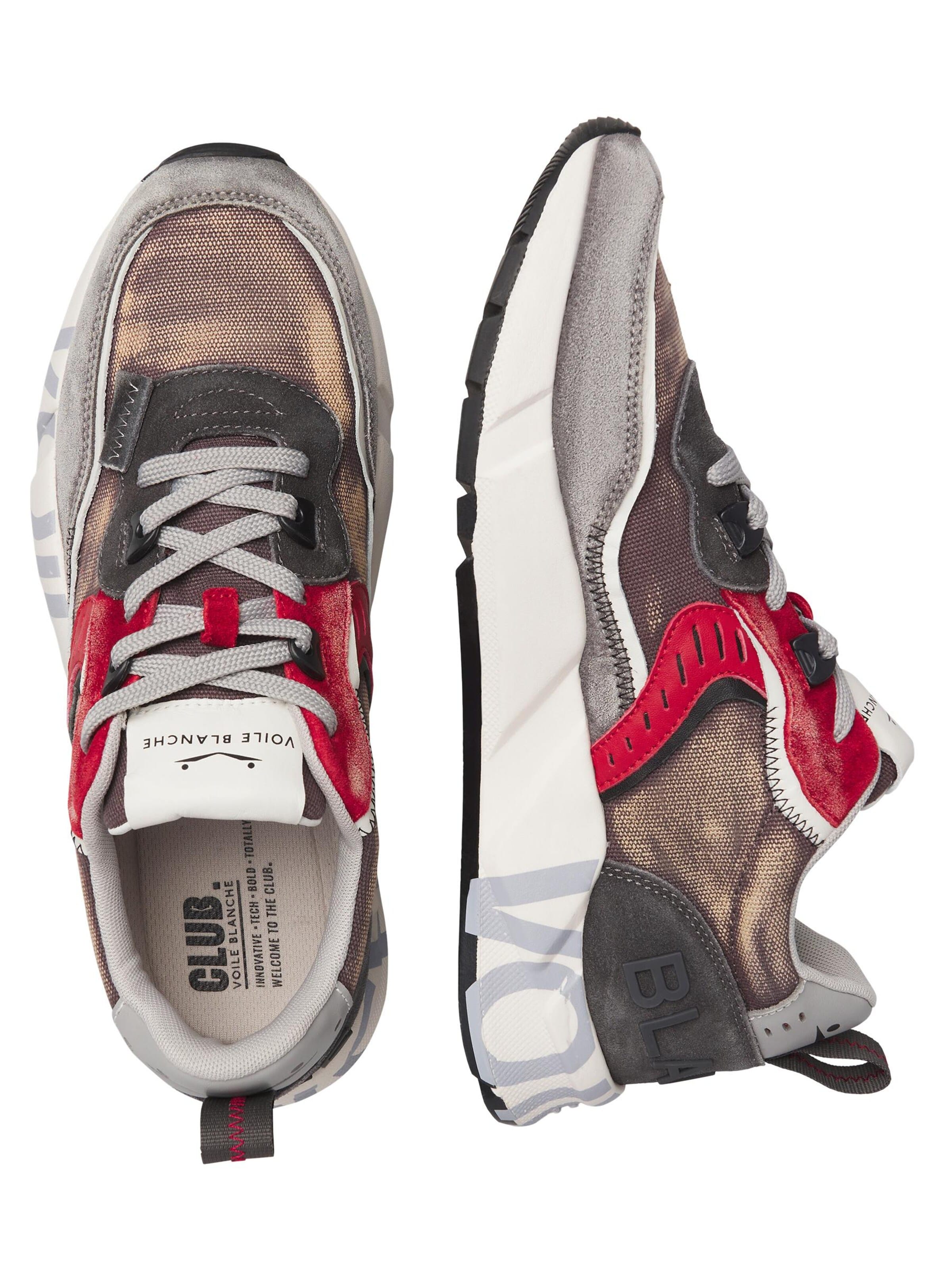 Baskets basses 'CLUB01.' Voile blanche en gris : devant
