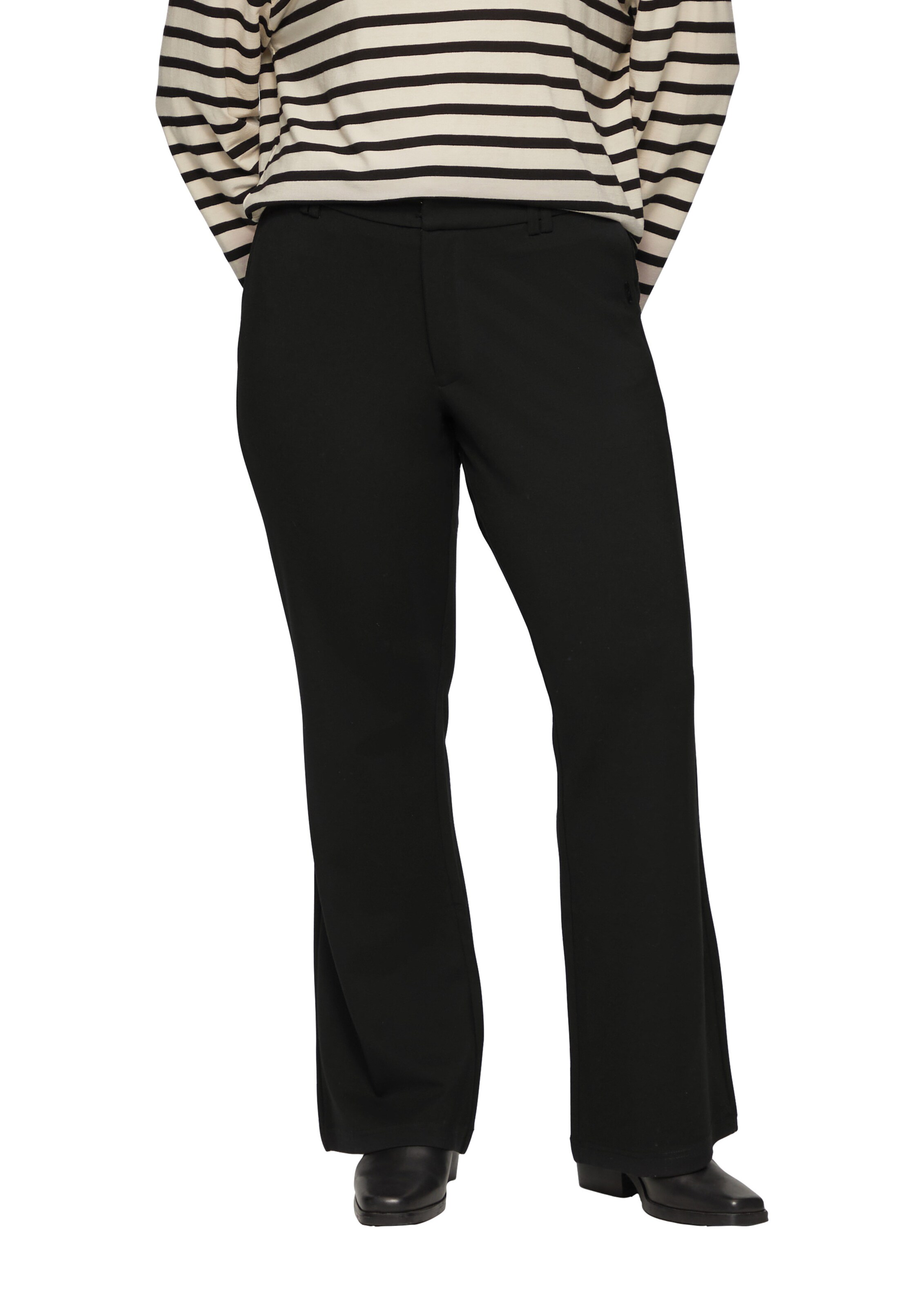 Bootcut Pantalon QS en noir : devant