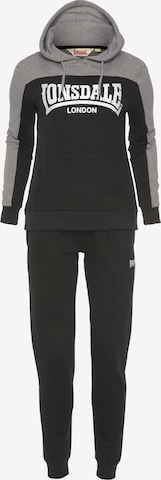 LONSDALEJogging komplet - crna boja: prednji dio
