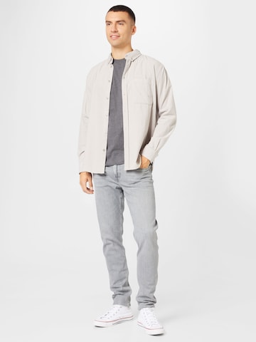 ABOUT YOU Regular fit Button Up Shirt 'Hamza' in Grey