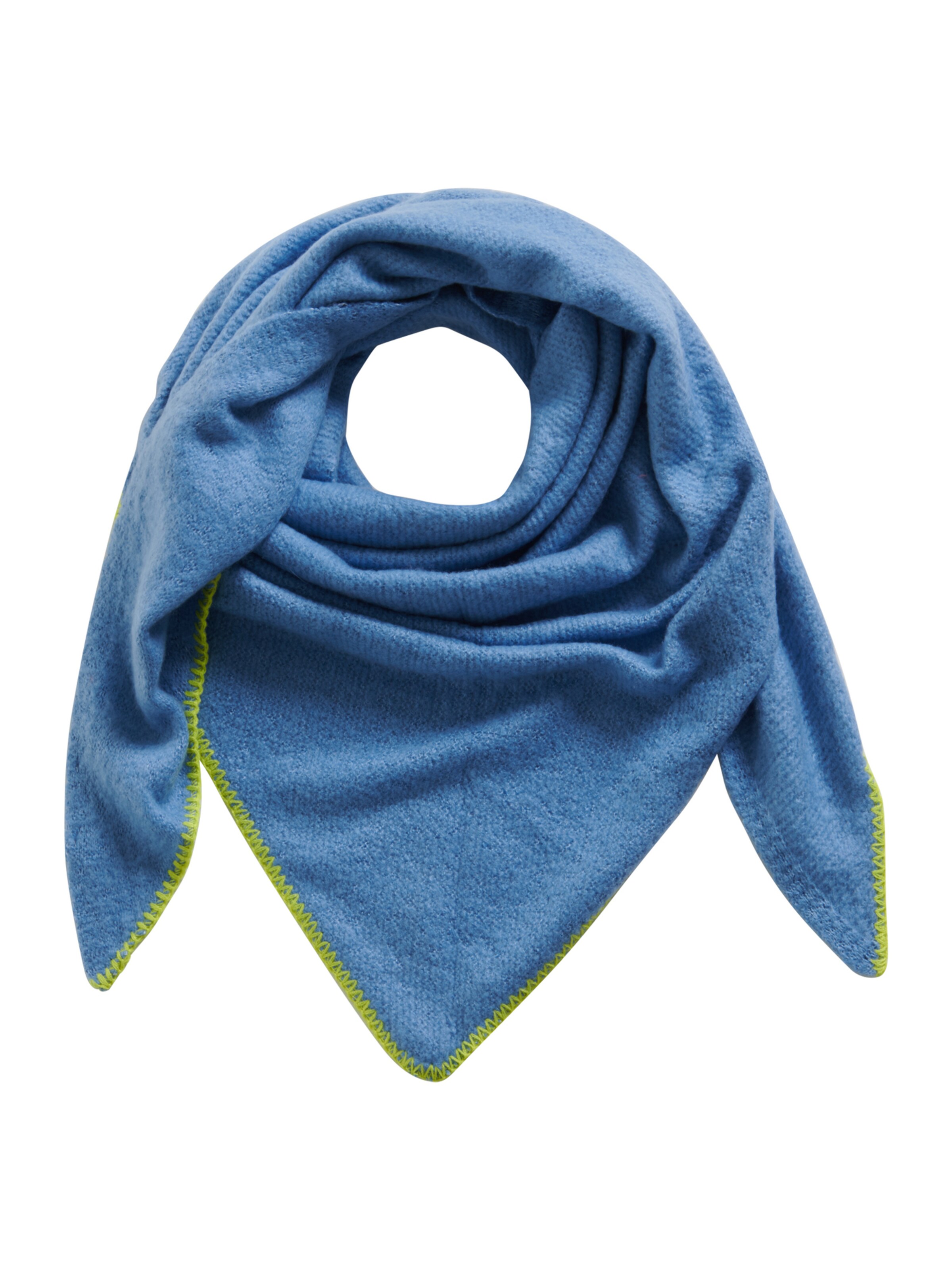 Cartoon Winterschal unifarben in Blau: Vorderseite