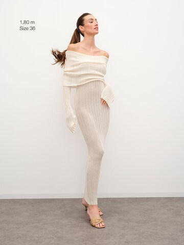 RÆRE by Lorena Rae Knitted dress 'Daline' in White: front