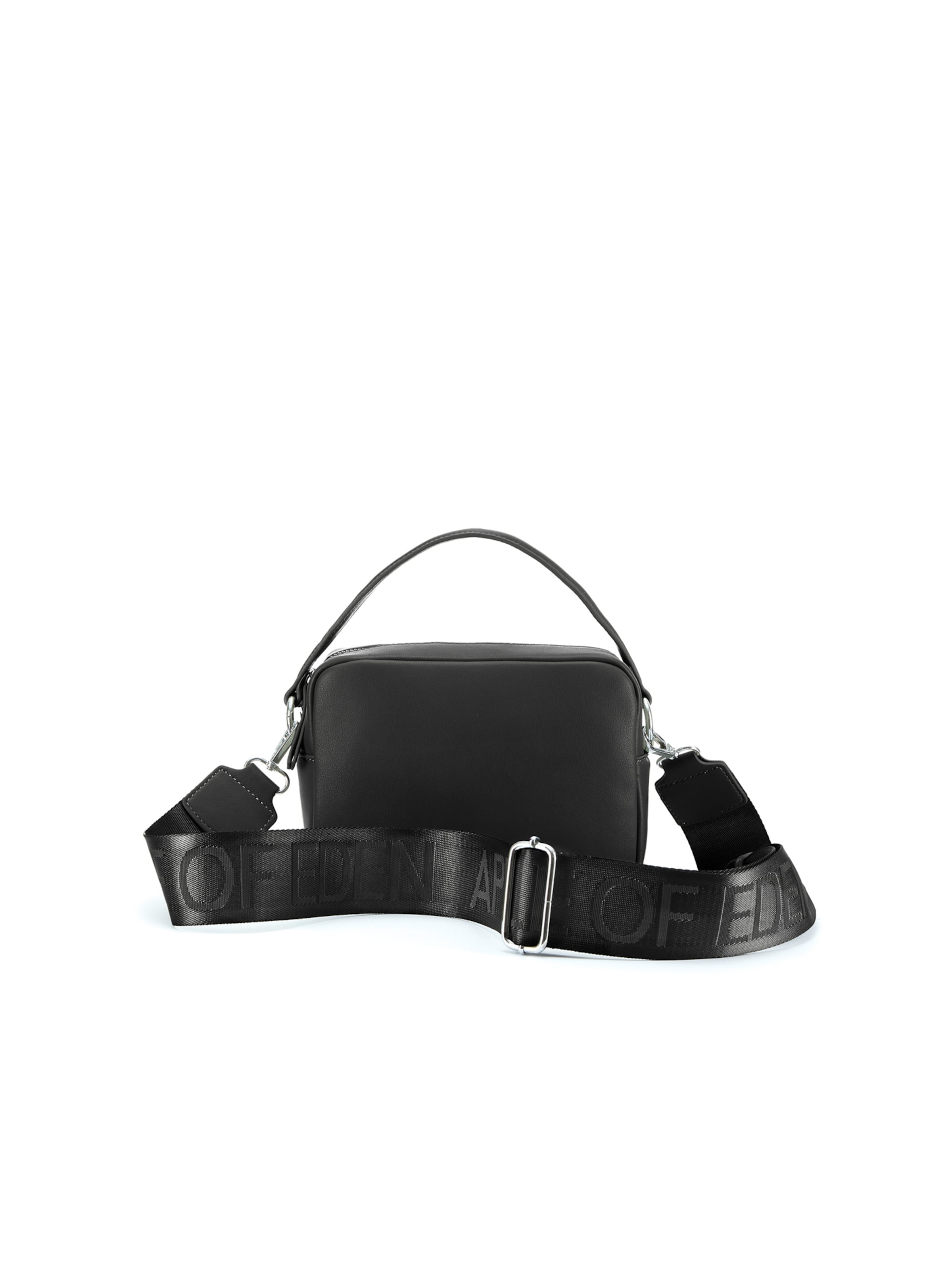 Apple of Eden Tasche 'BRÜSSEL', hochwertige silberfarbene Metalldetails in Schwarz
