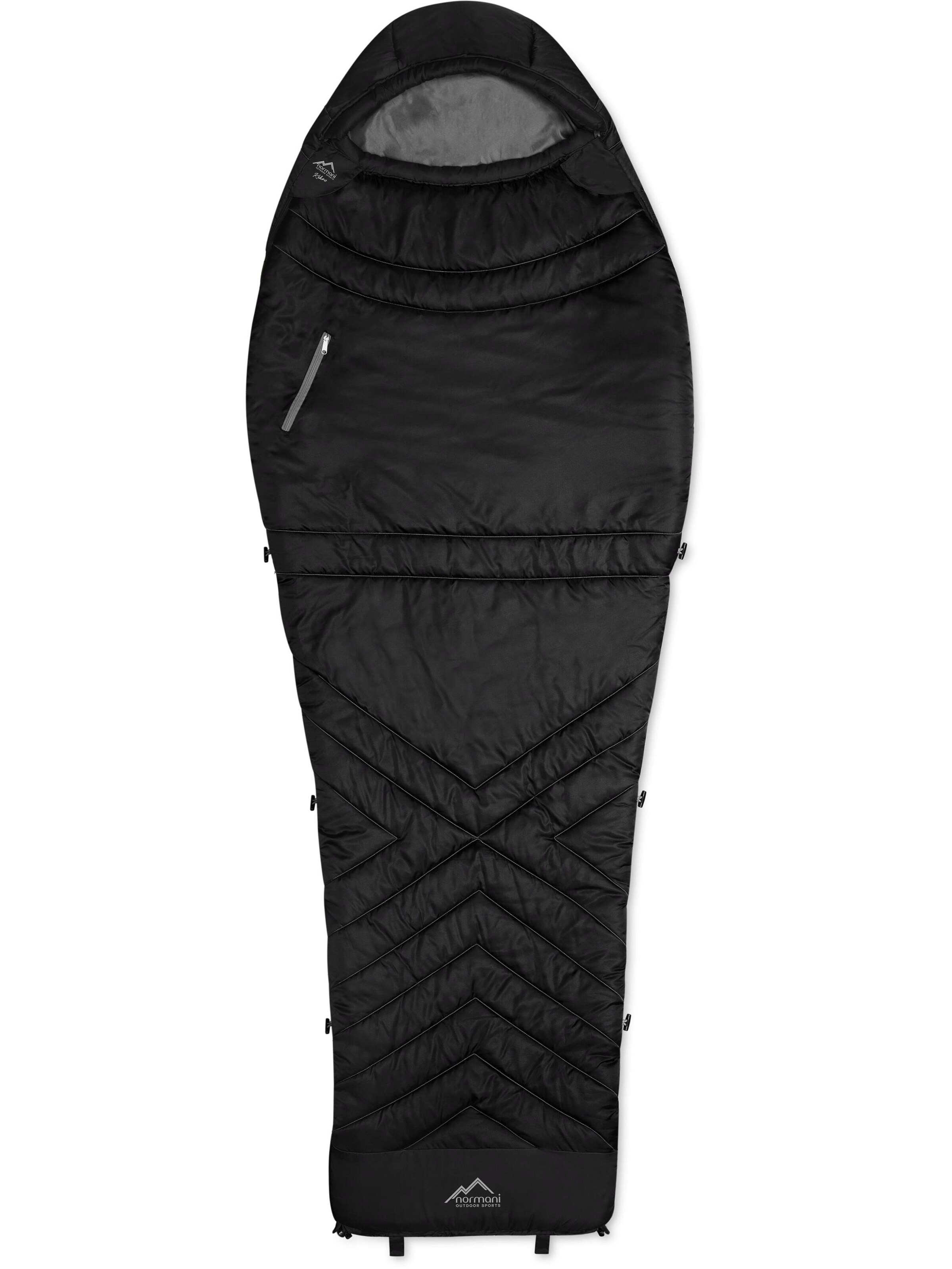 normani Schlafsack 'Kehno' in Schwarz: Vorderseite