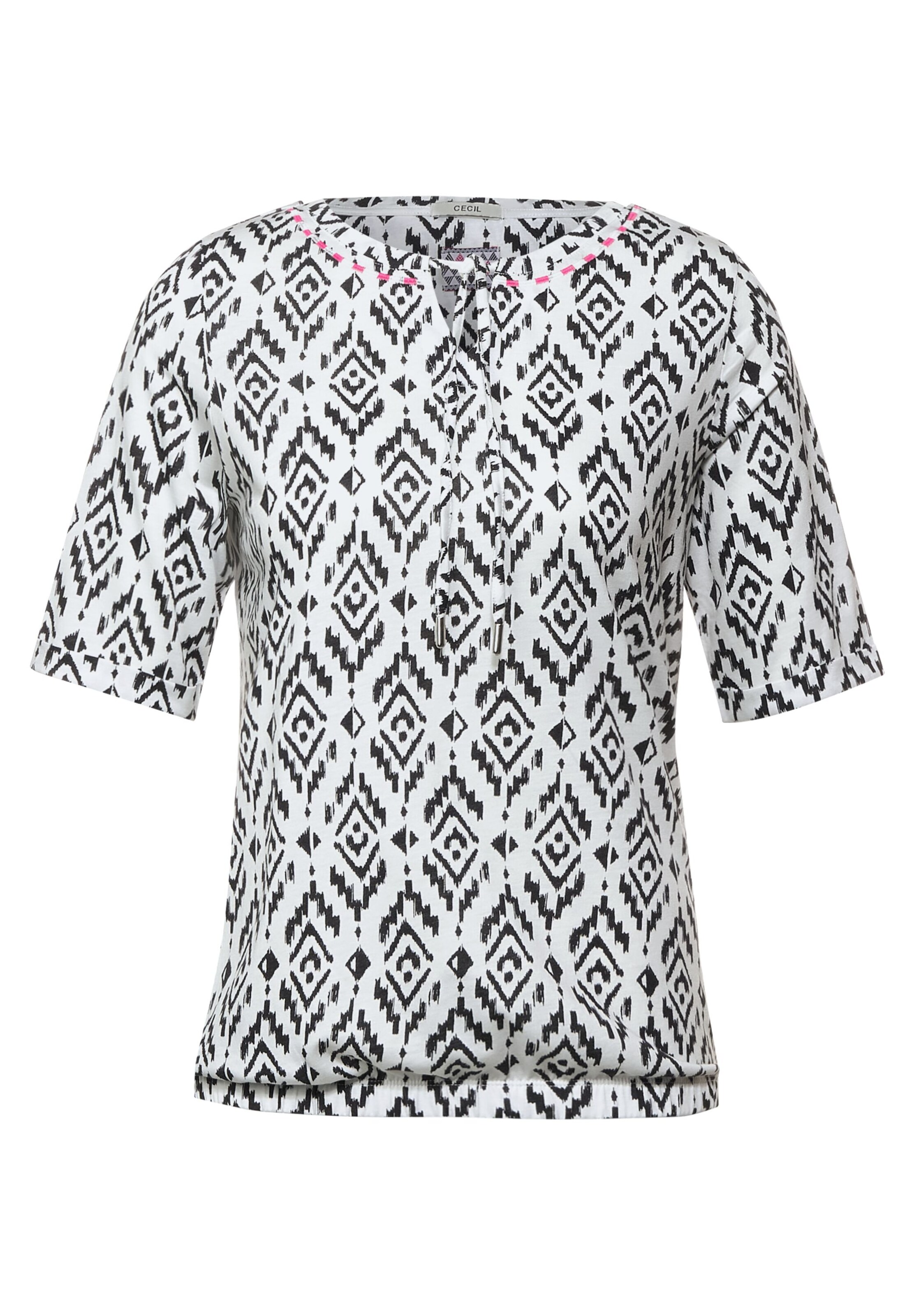 Frauen Shirts & Tops CECIL Shirt in Schwarz, Weiß - YM03041