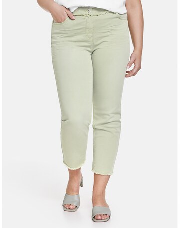 SAMOON Slimfit Jeans 'Betty' in Groen: voorkant