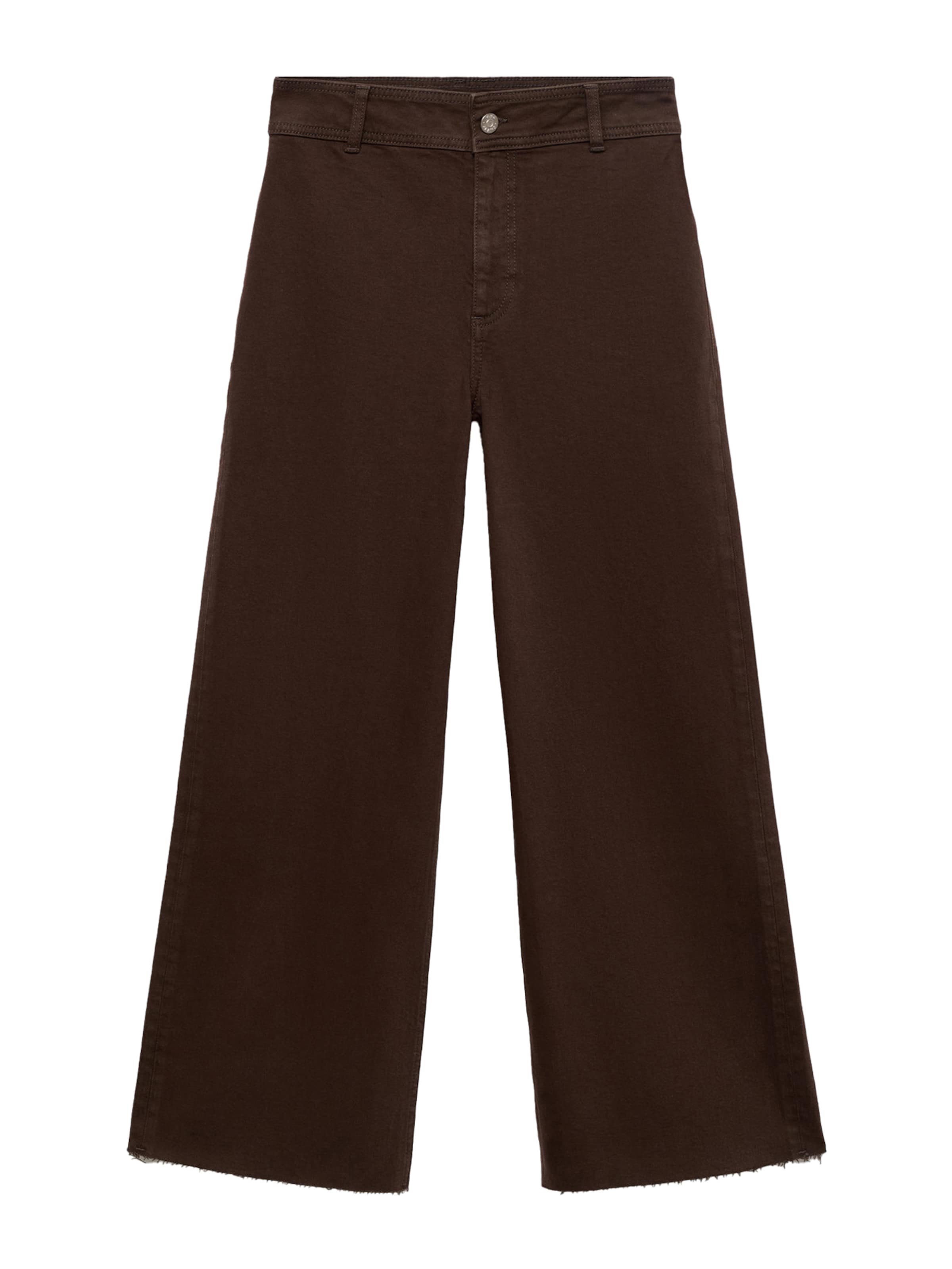 MANGO Wide leg Jeans 'CATHERIN' in Bruin: voorkant