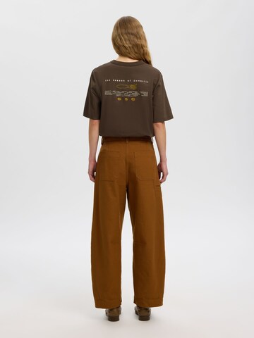 SELECTED - Camiseta en marrón