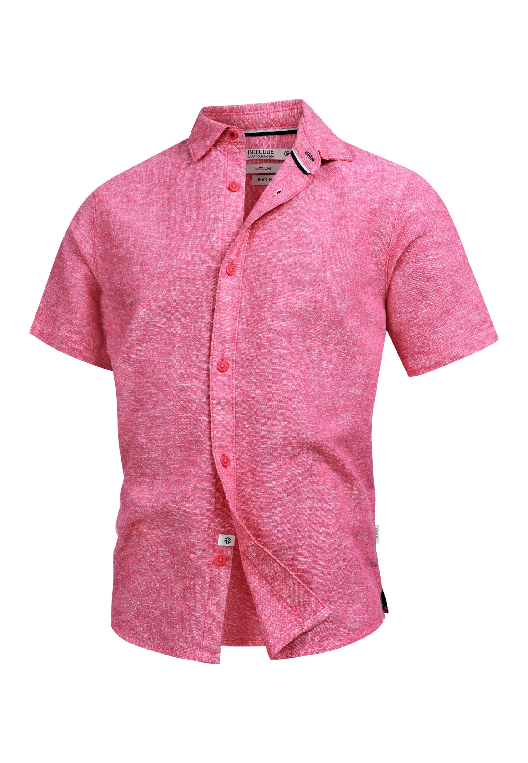 INDICODE JEANS Hemd ' Lino ' in Pink: Vorderseite