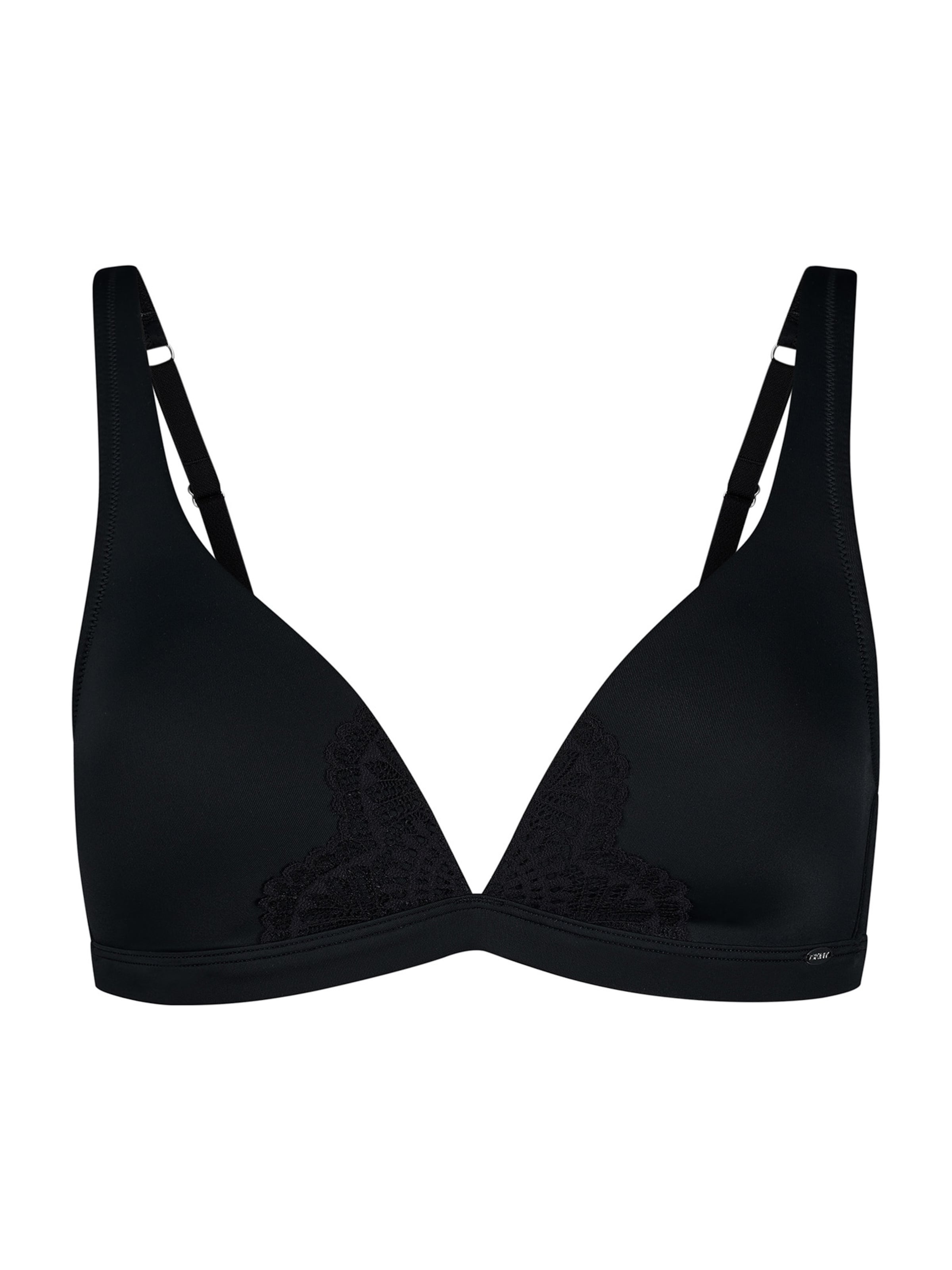 melns Skiny Trijstūra formas Krūšturis: no priekšpuses