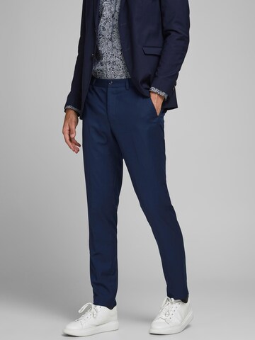 JACK & JONES Slim fit Trousers with creases 'Franco' in Blue: front