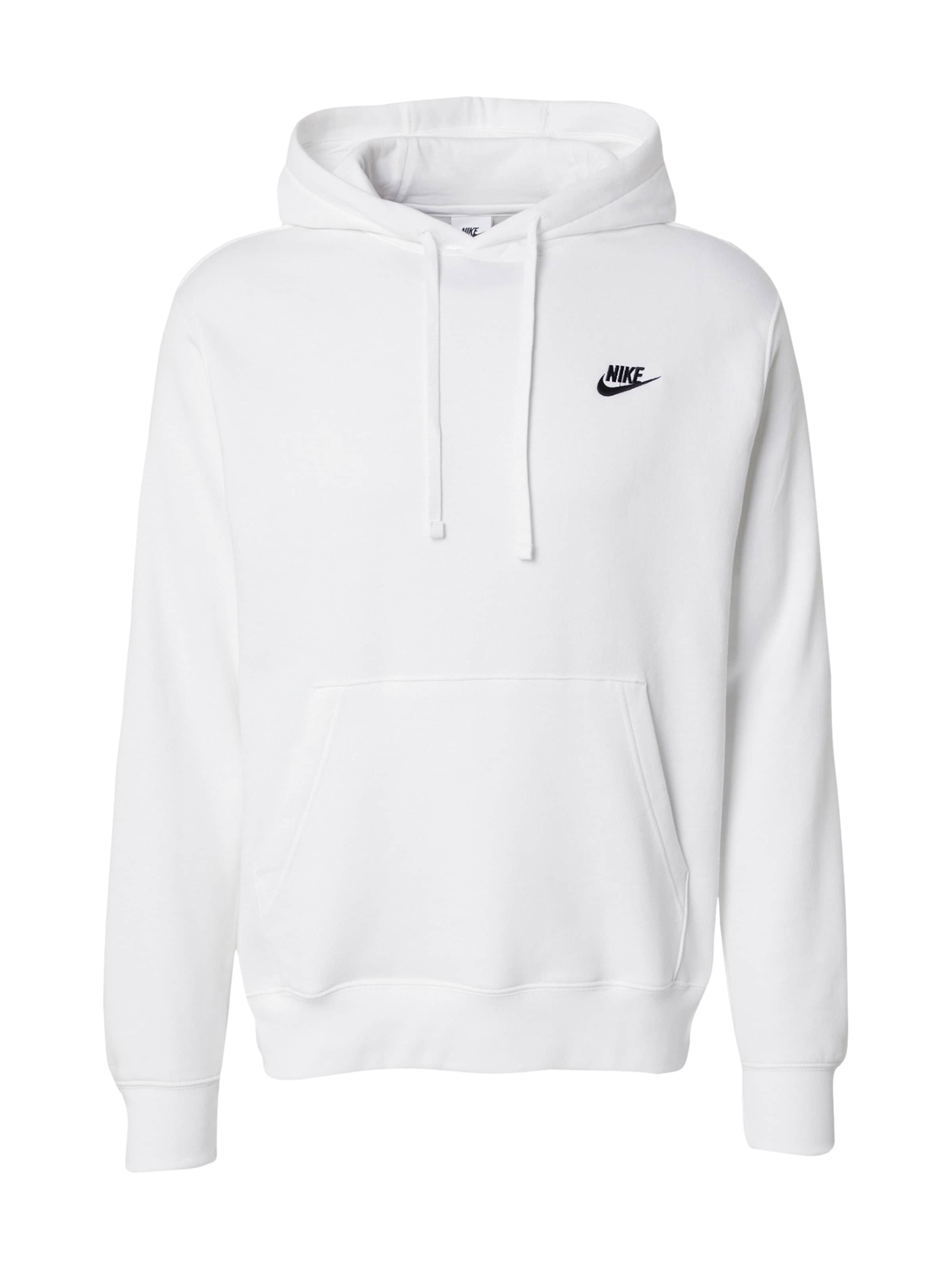 Nike Sportswear Tavaline suurus Dressipluus 'Club Fleece', värv valge: eest vaates